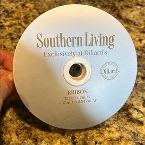 Southern Living Pink with gold Ribbon. 15ft L x 1 in. W, New